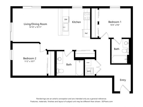 a floor plan of a living room with a bedroom and a kitchen